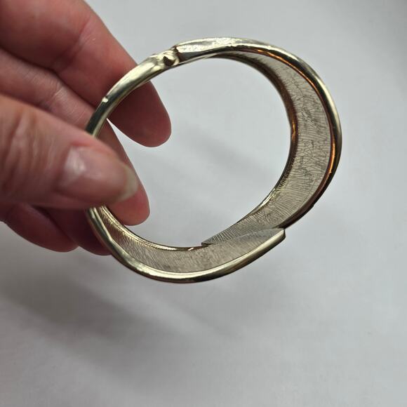 Vintage Statement Cuff Leaf Wrap Bracelet Artistic Enamel Brown Gold Boho Autumn - Picture 3 of 7